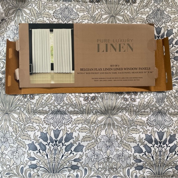 100% Linen Curtain Panels White - Picture 6 of 7